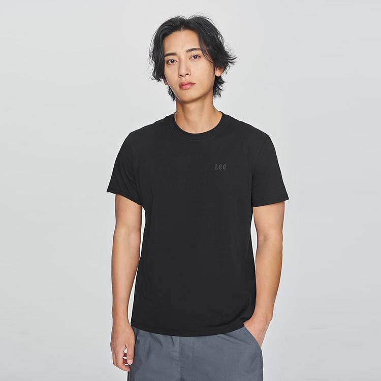 Standard Round Neck Small Logo Print Lightweight Casual Short Sleeve T-Shirt Men Tops Black LMT010157207754K11000