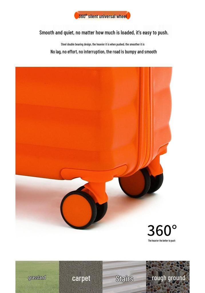 Women's 24-Inch Leather Trolley Suitcase with Universal Wheels, Sturdy and Durable, Large Capacity, 2026 Edition, with Combination Lock.