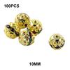 100 Pieces Rhinestone Beads with Holes Polishing Metal Round Ball Bead Popular Accessories Jewelry Supplies Making Parts
