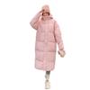 Collegiate Down Cotton Jacket 2025 New Hooded Long Over Knee Bread Jacket Sweet and Versatile Loose Thickened Jacket