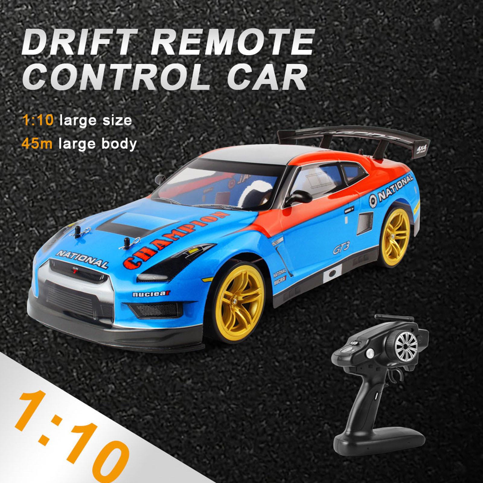 

1:10 70km/h 2.4G RC Car 4 Double Battery High Power LED Headlight Racing Truck синій