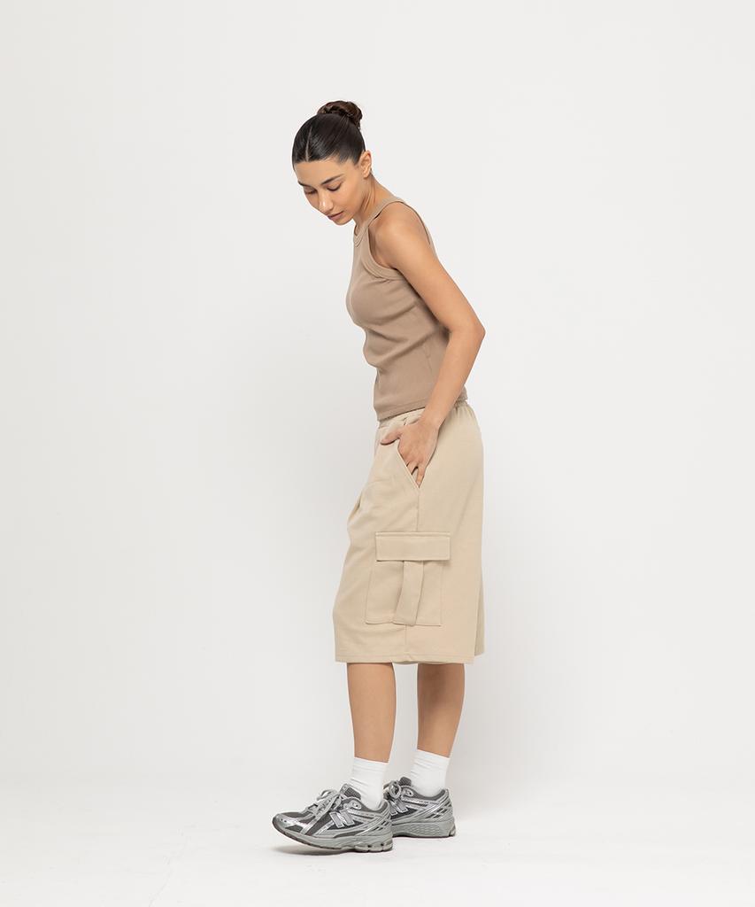 CHAMBROS [2-Pack] Cargo Pocket One-Pleat Bermuda Sweat Shorts