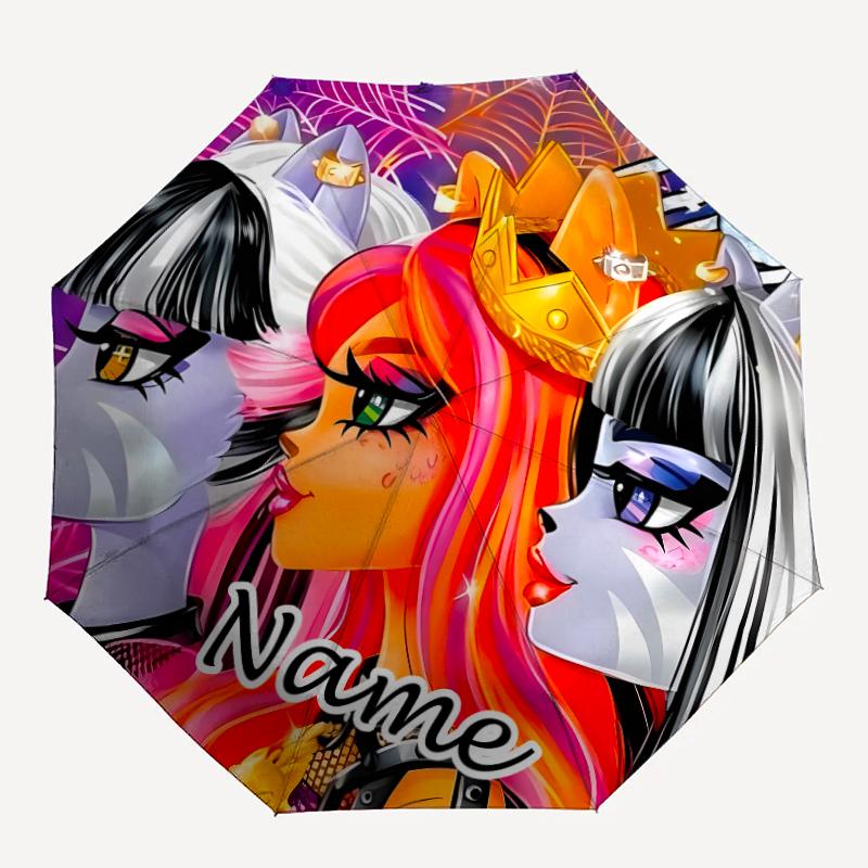 Personalized Name Monster High Draculaura Print Umbrella - Automatic Open/Close, Eight-Rib Durable Frame, Automatic Folding Umbrella