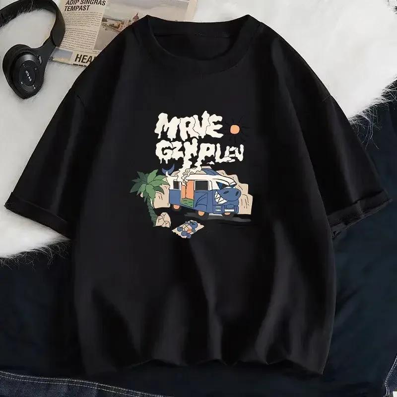 Rock Puppy Couple Clothing Rabbit Kawaii Women's T-shirt Y2k Fashion Blouse Harajuku Streetwear Cat Print Tops Women Clothing