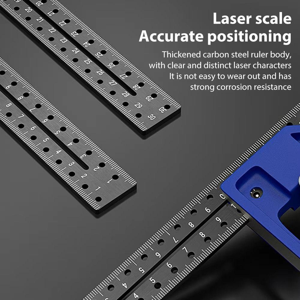 Aluminum Zinc Zinc Alloy Combination Square 30CM Precision L Shaped Ruler Marking Gauge  Woodworking Projects