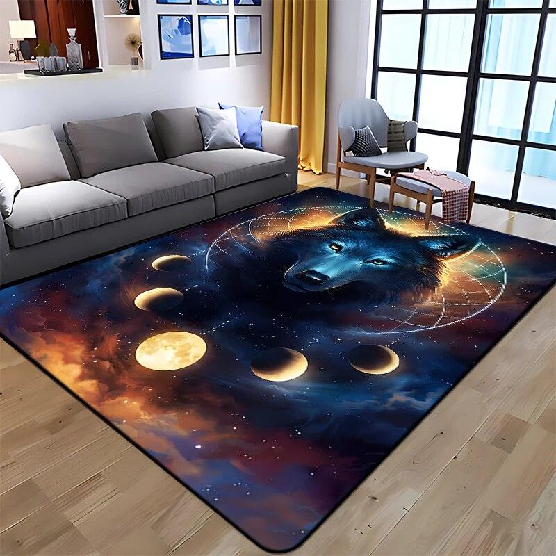 Best Selling Wolf Art Printed Carpet for Living Room Large Area Rug Soft Mat E-sports Chair Carpets Alfombra Gifts Dropshopping