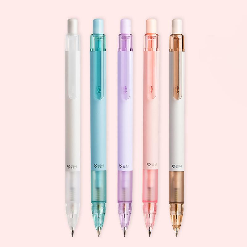Solid Color Press Type Automatic Pencil Cute Mechanical Pencil Writing Drawing