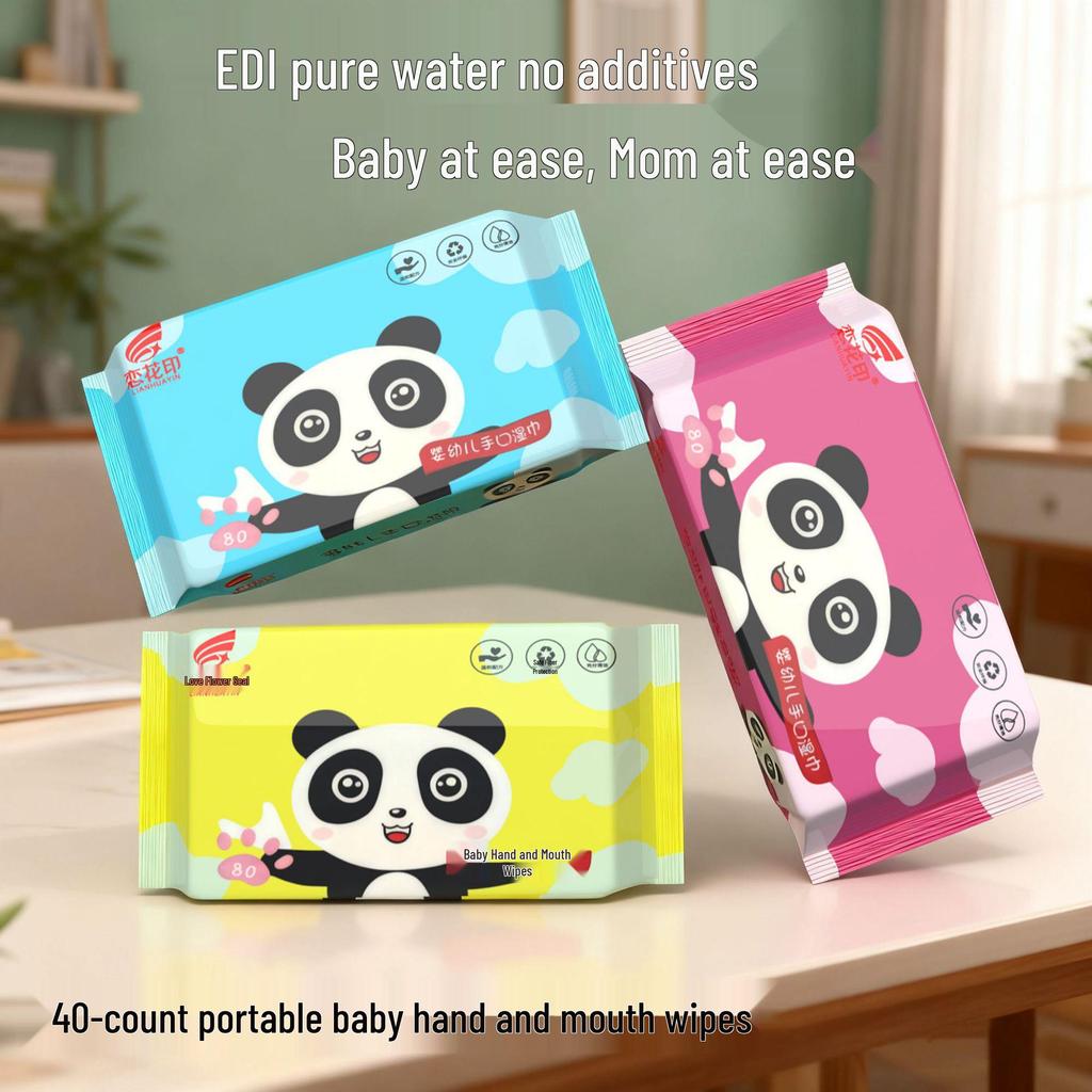 40-Count Portable Baby Hand and Mouth Wipes: Disposable Wet Wipes for Students