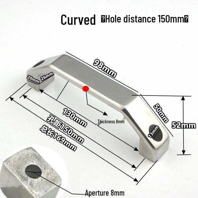 304 Stainless Steel Heavy-Duty Bow-Shaped Surface-Mounted Door Handle
