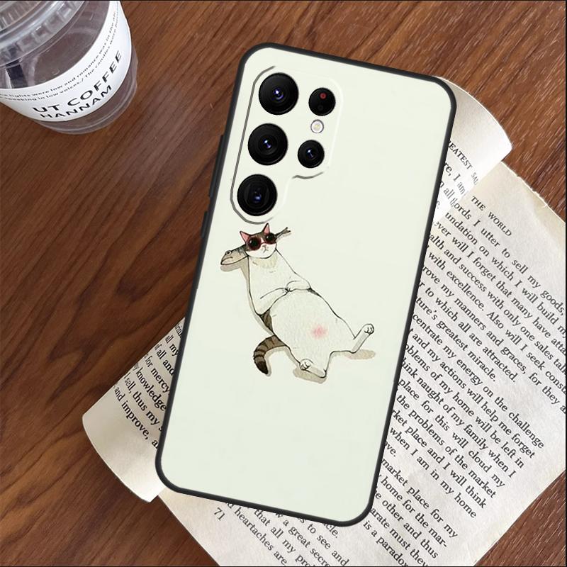 

Минималистичный Чехол для Телефона с Кошками Для Samsung Galaxy S25 S24 S23 S22 S21 Ultra S9 S10 S20 Plus FE Чехол-Обложка Galaxy S25Ultra