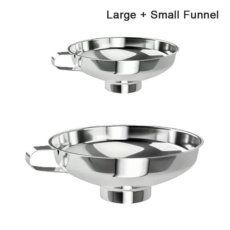 2/3PCS Funnel Tube Mason Jar Funnel With Handle Stainless Steel Canning Funnel Regular And Wide Mouth Jars