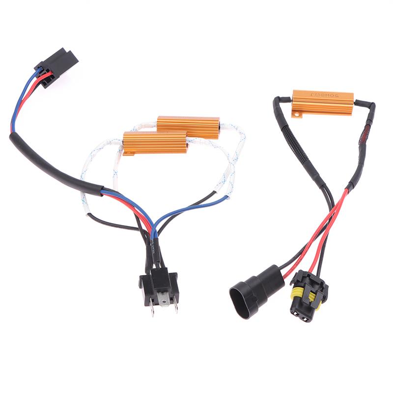1Pc Car Load Resistor Error Canceller Led Decoder Canbus Free Wiring Canceller Decoder Light 50W H4 H7 H8/H11 9005/9006