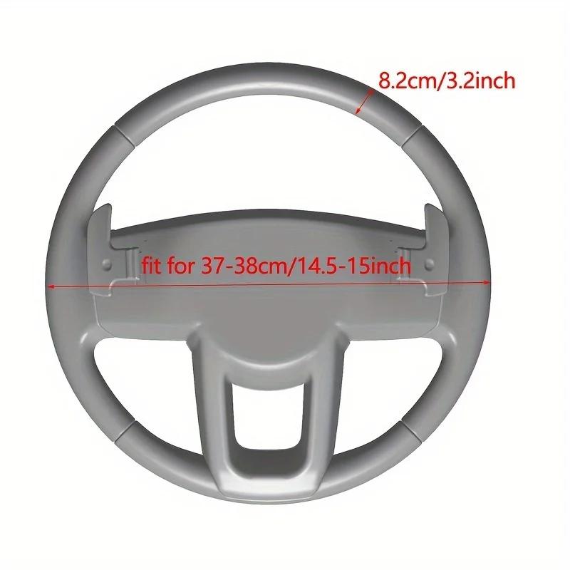 Car Steering Wheel Cover 38cm Non-Slip Suede Leather Ultra-thin D-shaped Round Sweat-absorbent For All Season Auto Accessories