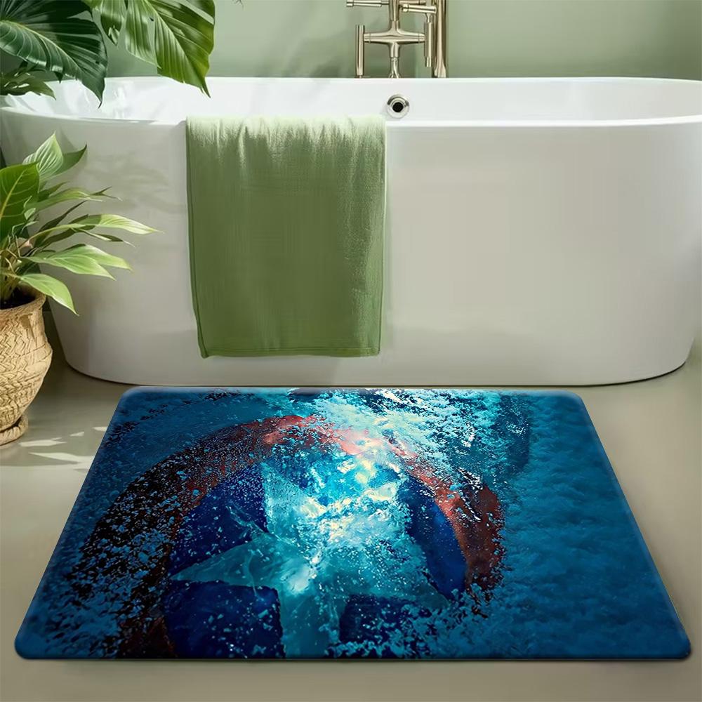 Marvel 1pc Cartoon Print Doormat,  Triple Pose City Web Dynamic Scene, Easy to Clean, Suitable for Home Entrances, Bathrooms,