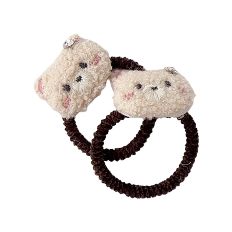 1 Pair Adorable Cartoon Baby Hair Clips Plush Hair Ties Gentle Barrettes Secure Hold For 0 to 2 Year Old Girls Infants