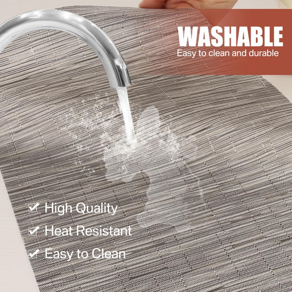 4pcs Set Round Table Placemats Wedge Washable Table Mat for Kitchen Table Heat Resistant Round Table Irregular Kitchen Coaster