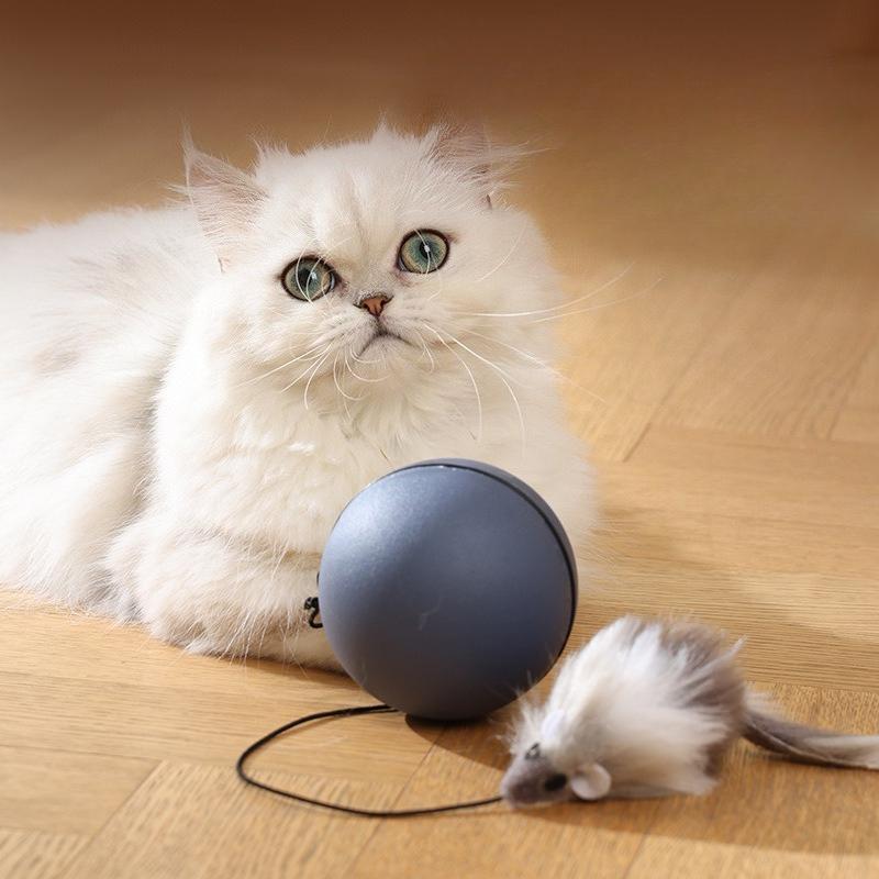 Cat Ball Toys Interactive Automatic Rolling Ball Toy for Cats Kittens Teasing Cat Balls with Mouse Pet Supplies