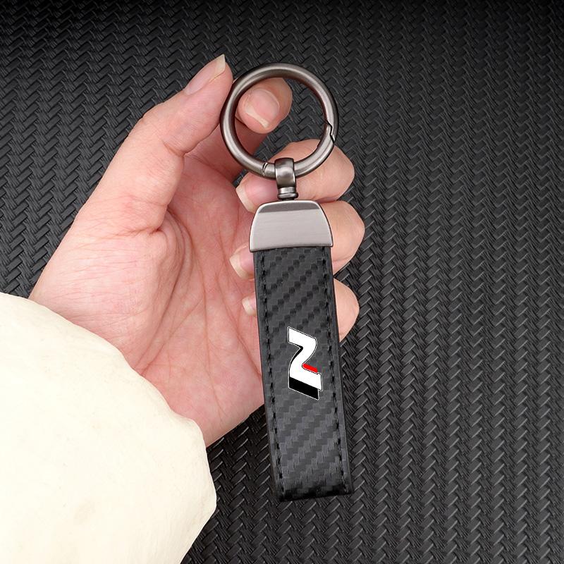 Bil Kolfiber Läder Zinklegering Nyckelring Mikrofiber Nyckelring För Hyundai N Tucson Accent Elantra Santa fe Sonata I10 I20