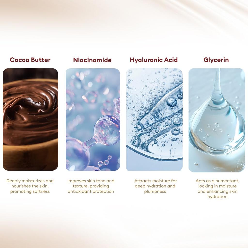 VLCC Cocoa Glow Deep Hydrating Serum Body Lotion 300ml X Pack of 2 with Hyaluronic Acid & Niacinamide for Soft Glowing Skin