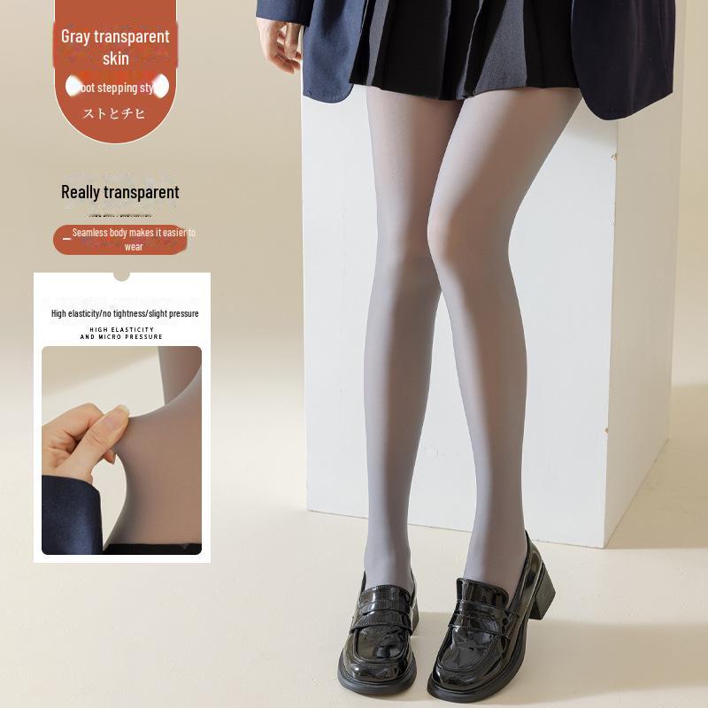 

Женские черные искусственные прозрачные колготки с бархатной подкладкой для осени/зимы 90g Gray