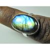 Natural Blue Labradorite Gemstone 925 Solid Sterling Silver Ring Size US-6 PG-264