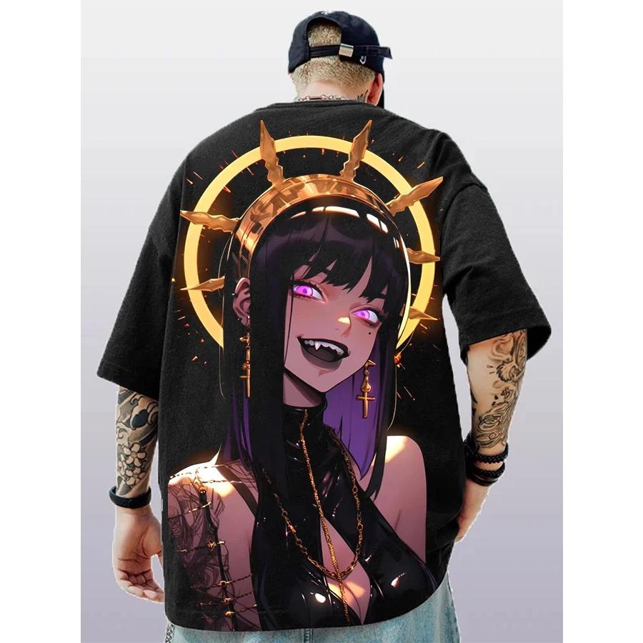 2024 Summer Fashion T-shirts Men Women Unisex Oversize Anime Character Japanese Style Streetwear Super Cool Couple T-shirts
