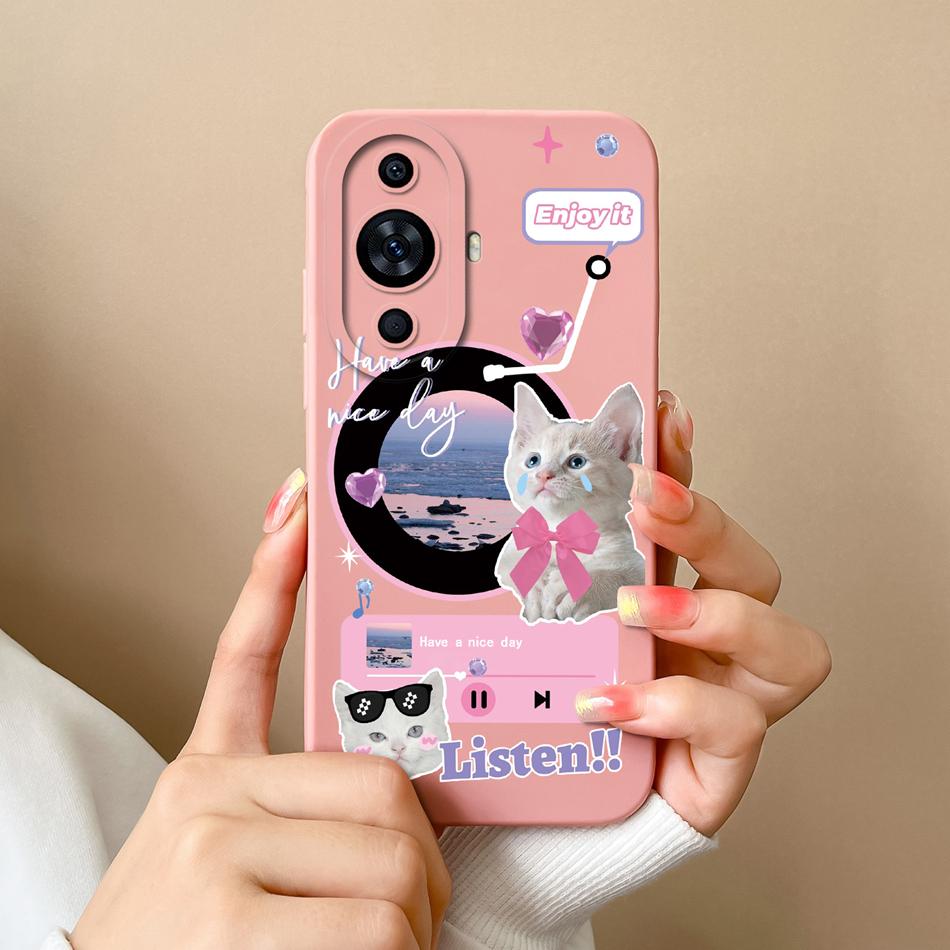 For Huawei Nova 11 Pro Phone Case Cute Design Full Protection Funda For Huawei Nova11 11Pro Soft Liquid Silicone Back Covers