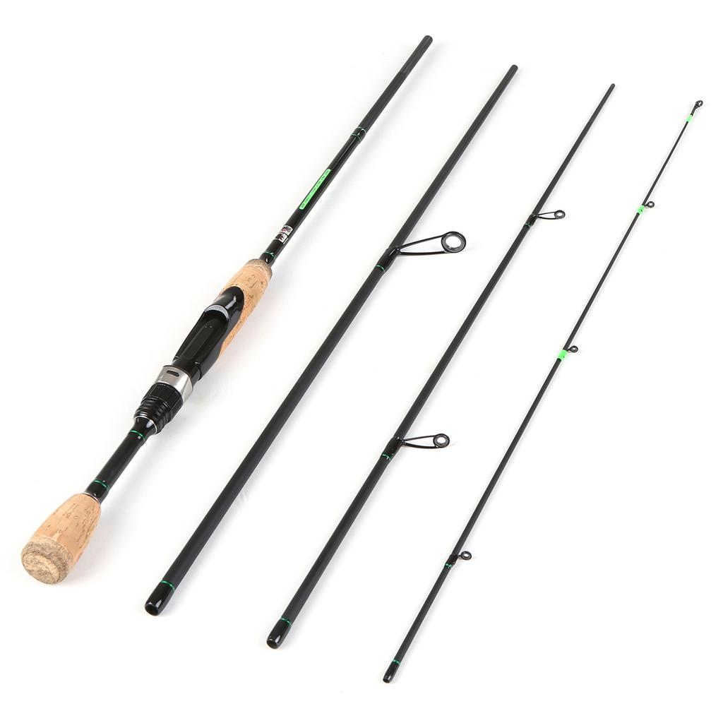 Portable Travel Spinning Fishing Rod Lightweight Carbon Fiber 4 Pieces Fishing Pole