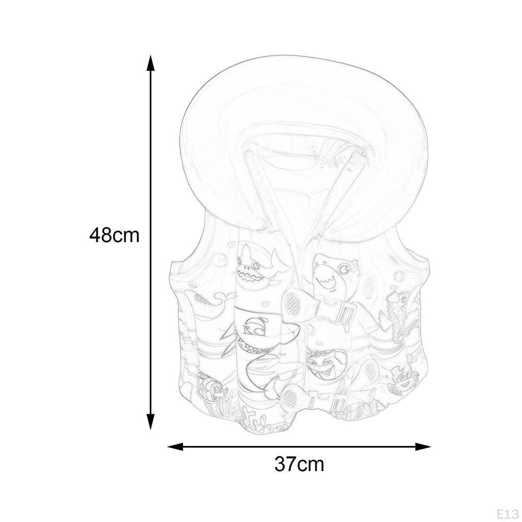 Kids Inflatable Swim Vest Float Swimsuit Buoy Aid for Kayak Fishing Surfing