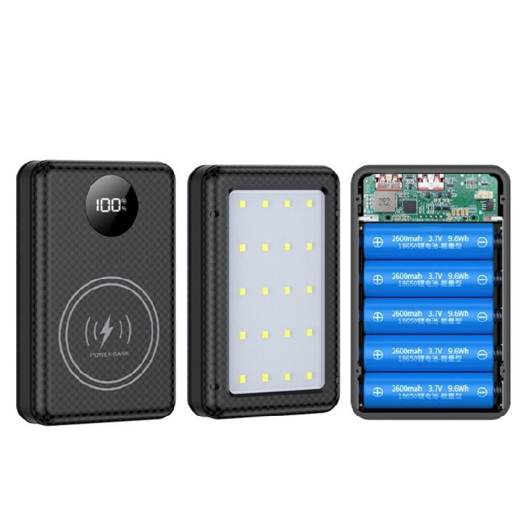 Standard 18650 Mobile Power DIY Housing Case 22.5W/10W Fast Charging Built In LED Lamp For Emergency Lighting