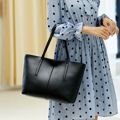 Fashion Women's Tote Bags Simple Large Capacity Femal Shoulder Bag Solid Color Commuter Leather Hand Bags Ladies Top Handle Bags