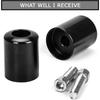 Motorcycle Handlebar Grips MTB Bar Ends Plugs for Kawasaki Z800 Z1000 Z900 Z750 Z650 Z300 (Black)