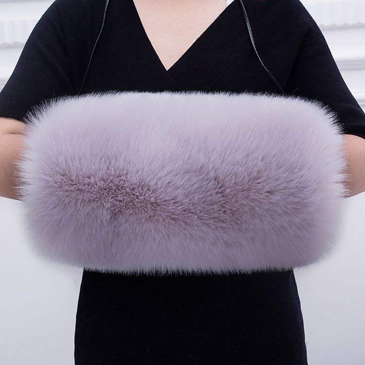 Cozy Faux Fur Muff Sleeve Hand Warmer - Winter Plush Tube Glove