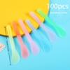 100 Pcs Facial Mask Stick Cosmetic Spatula Crescent Spoon Diy Face Mask Spoon Beauty Makeup Sticks Mud Mixing Disposable Tools