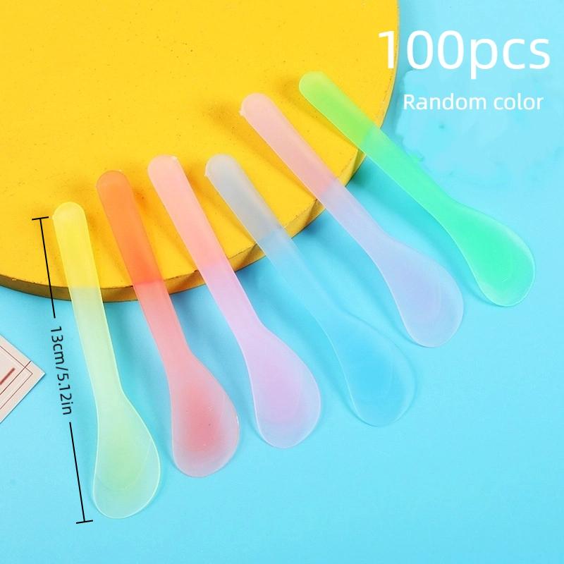 100 Pcs Facial Mask Stick Cosmetic Spatula Crescent Spoon Diy Face Mask Spoon Beauty Makeup Sticks Mud Mixing Disposable Tools