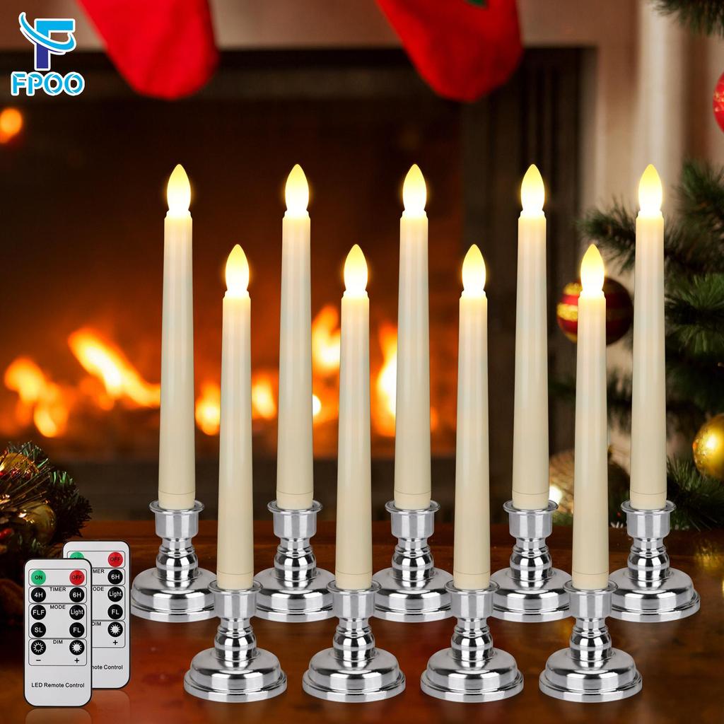 Flameless LED Candles with Candlestick,Kitchen Table Candle Timer Remote, For Home Decor Wedding Candle LightsDecoration