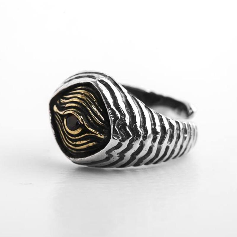 Adjustable Open Ring With Evil Eye Geometric Sterling Unisex Vintage Style Finger Index Or Pinky Adjustable Open Band