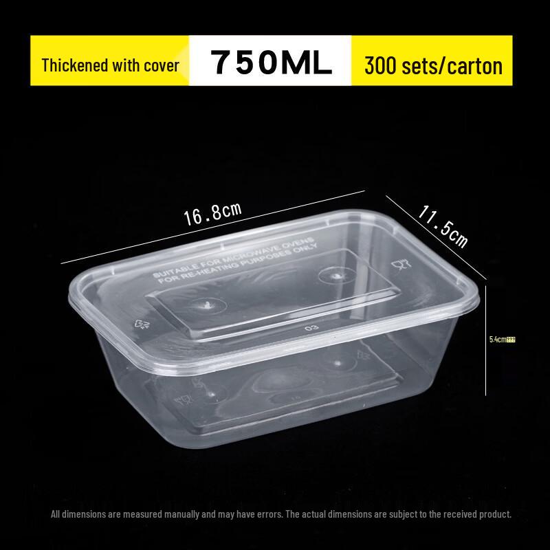 cmaos Disposable Rectangular Takeaway Containers with Lids, 750ml