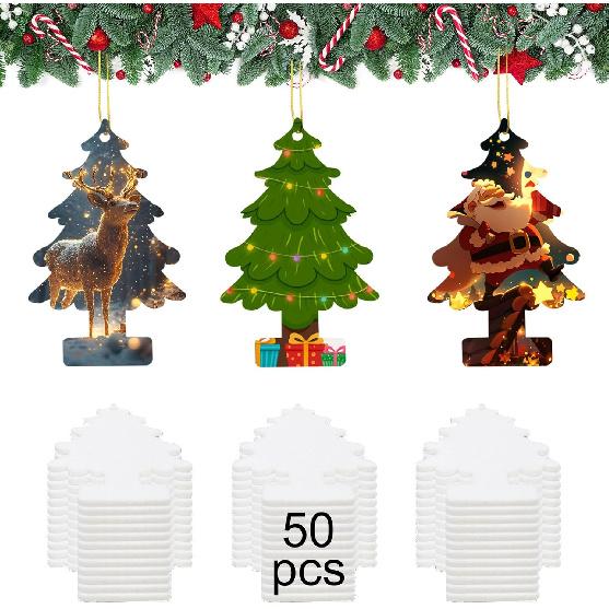 50 pcs Sublimation Ornaments Blanks,Sublimation air fresheners Blanks,Sublimation Blanks Products DIY Air Freshener for Car and Home Hanging