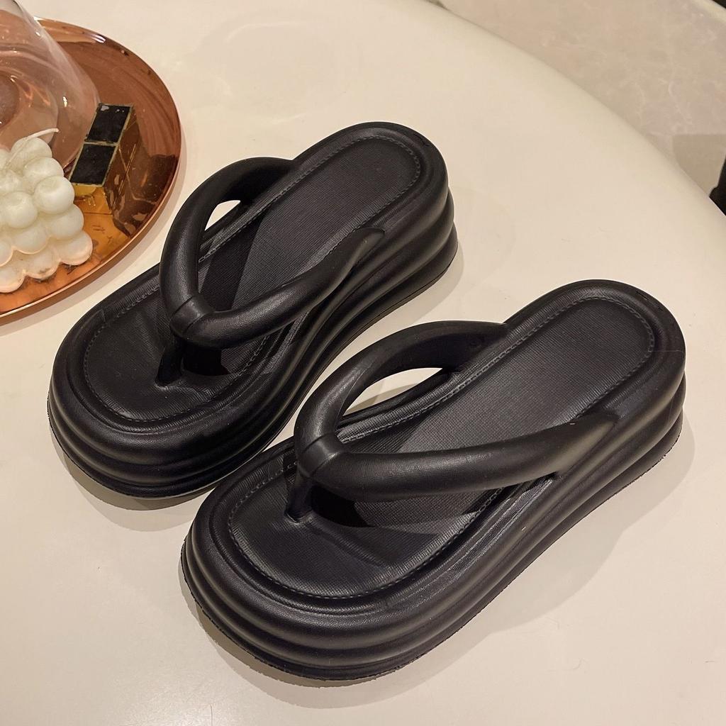 Wear Heightened Thick-soled Flip-flops Women's Non-smelly Feet Non-slip Spring Fashion Beach Slippers