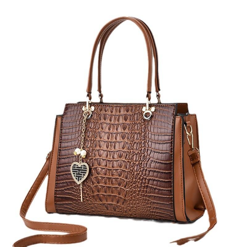 Luxurious High-end Crocodile Pattern Handbag Stylish Shoulder Bag Versatile Casual Tote With Large Capacity For Moms