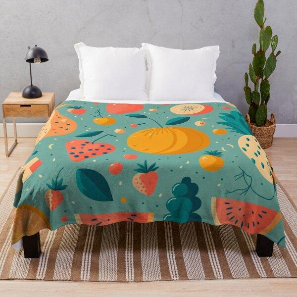 Fruit pattern flannel blanket cartoon print decorative blanket cover blanket