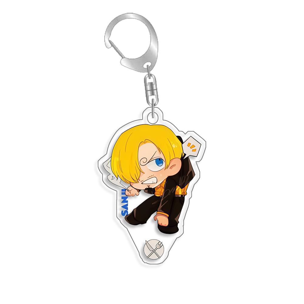 for OPTCG Card Keychain Luffy Chopper Jinbe Backpack Pendant Anime Game Fans Gift Recycled Acrylic Decoration Rare Card Toy