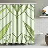 Modern Green Leaf Shower Curtain Elegant Water Proof Fabric For Bathroom Decor