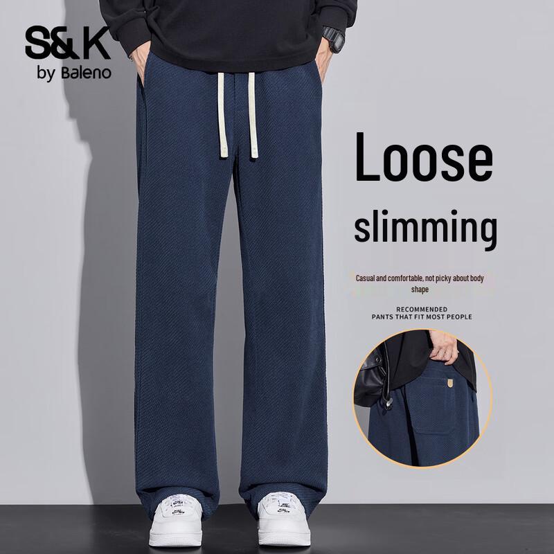 Baleno S&K Men's Relaxed Straight-Leg Casual Pants