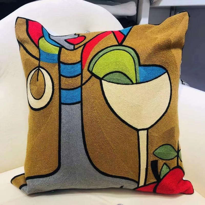 High Quality Picasso Abstract Cotton Pillow Cover Canvas Single-Sided Sofa Embroidery Cushion Cover For Living Room Home Decor