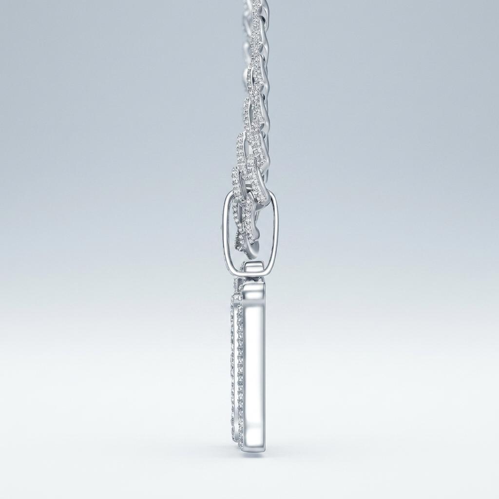 Iced Out Bling Money Letter Pendant Necklace Moissanite Pendant Hip Hop Silver Cuban Link Chain Men Rapper Pendant Necklace