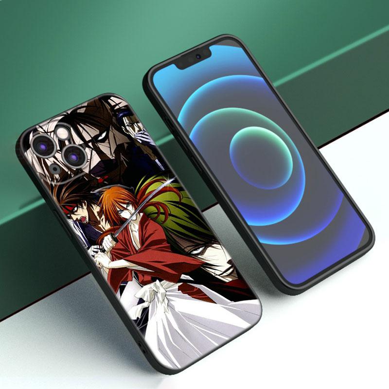 Rurouni Kenshin Anime Phone Case For Apple iPhone 12 13 Mini 11 14 15 Pro Max 7 8 Plus X XR XS SE 2020 2022 Black Silicone Case