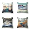 Polyester Pillowcase Automobile Decoration Mountain Home Print Pillowcase Waist Cushion Cover Bedside Cushion Cover Bedside Cushion Cover