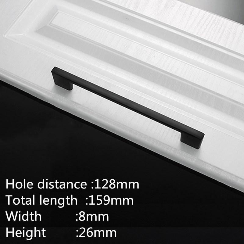KK&FING 1PC Simple Black Aluminum Kitchen Cabinet Door Handles Drawer Pulls Glass Cabinet Wardrobe Door Pulls Furniture Hardware